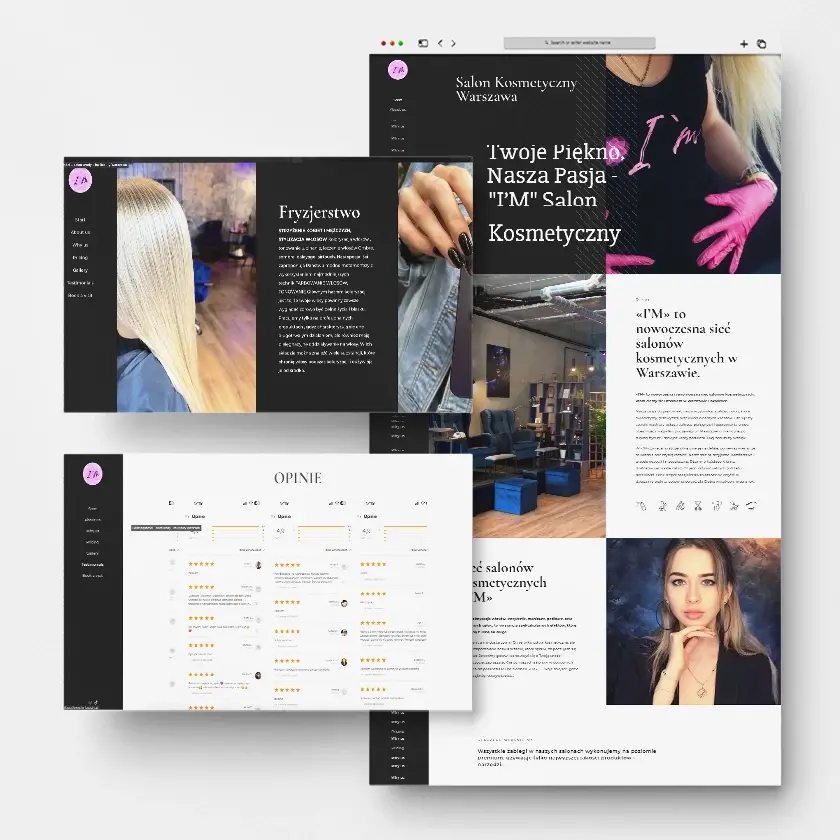 Beauty salon website design for manicure and hair services in Warsaw