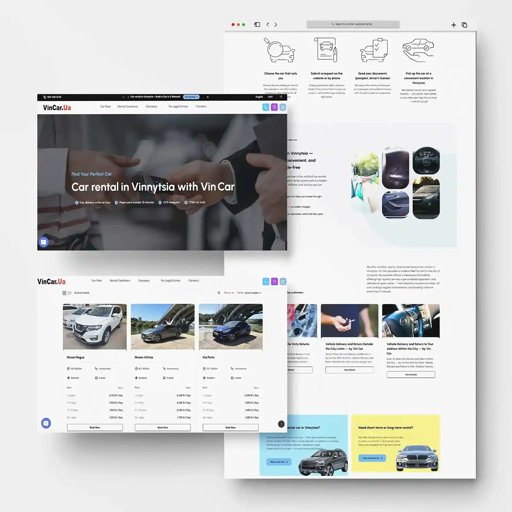 Website für eine Autovermietung in Winnyzja
