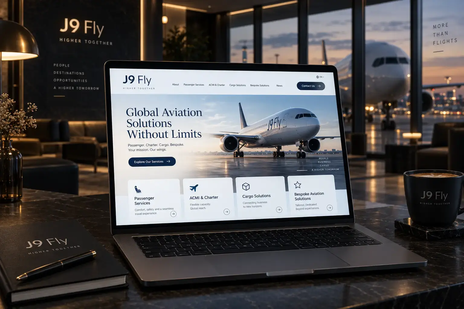 Aviation Website Design & Development for J9 Fly